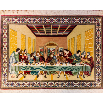 Qum Last Supper Hand Knotted Rug 3'2