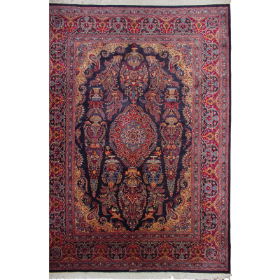 Mashad Navy Blue Hand Knotted Rug 8'6