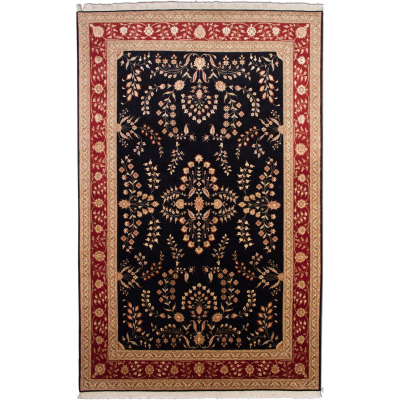 Tabriz Lilian Navy Hand Knotted Rug 6'3