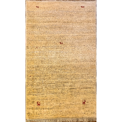 Gabbeh Ivory Hand Knotted Rug 3'2