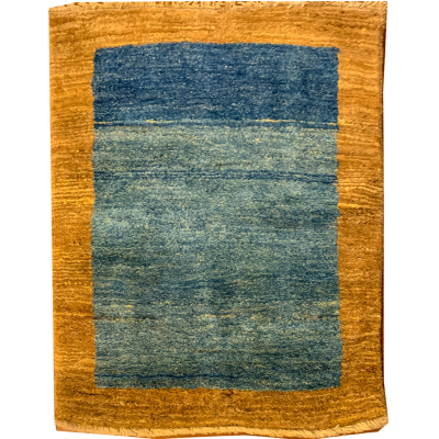 Gabbeh Blue/Gold Hand Knotted Rug 2'8