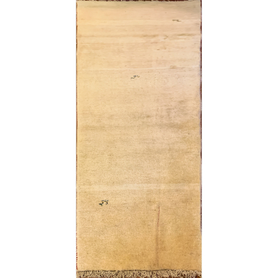 Gabbeh Ivory Hand Knotted Runner Rug 2'6