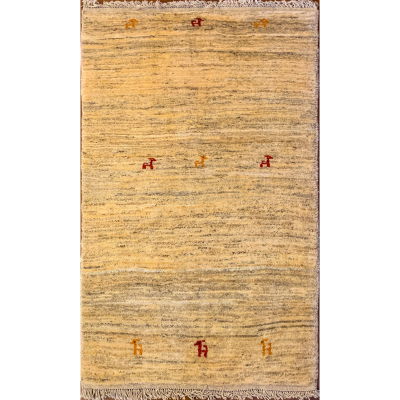 Gabbeh Ivory Hand Knotted Rug 2'11