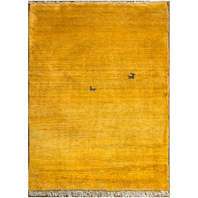 Gabbeh Gold Hand Knotted Rug 3'8