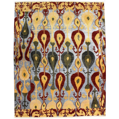 Ikat Agra Hand Knotted Rug 8'0