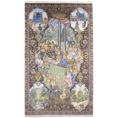 Tabriz Four Seasons Green Hand Knotted Rug 6'0
