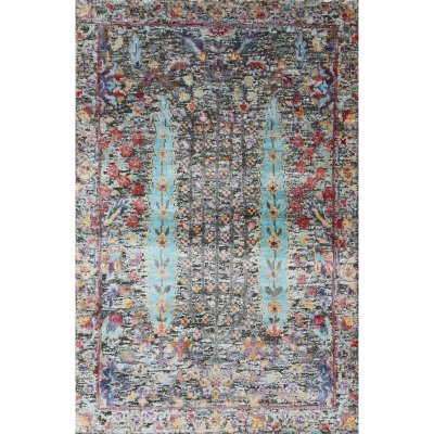 Oxidized Brown Hand Knotted Rug 2'1