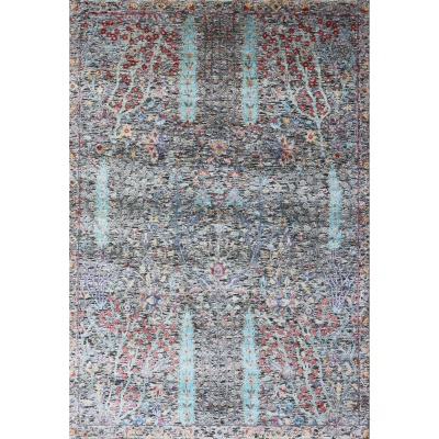 Oxidized Brown Hand Knotted Rug 4'1