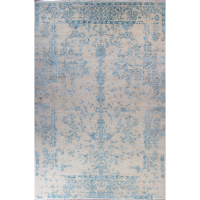 Erased Ivory Hand Knotted Rug 6'0