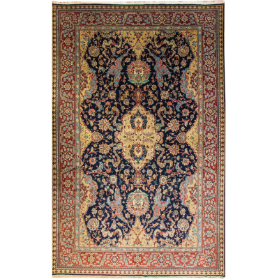 Tabriz Emad Blue Hand Knotted Rug 12'2