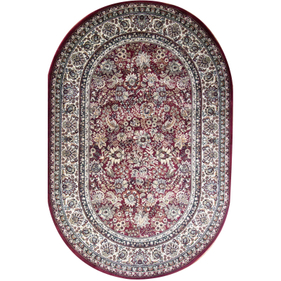 Bostan 70 Red Oval Woven Rug 5'0