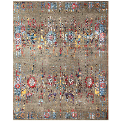 Oxidized Hand Knotted Rug 8'1