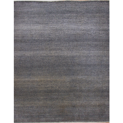 Grass Black Hand Knotted Rug 9'2