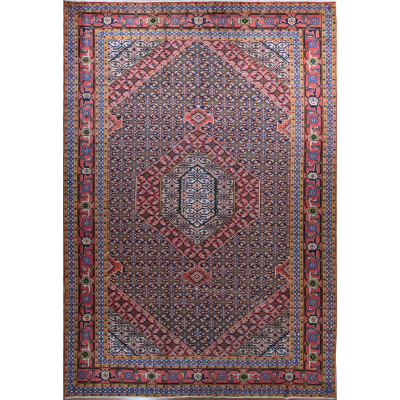 Ardabil Medallion Navy Blue Hand Knotted Rug 6'8