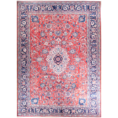 Mahal Medallion Red Hand Knotted Rug 7'11