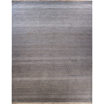 Grass Charcoal/Ivory Hand Knotted Rug 8'0