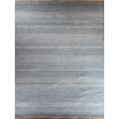 Grass Light Blue/Ivory Hand Knotted Rug 10'0